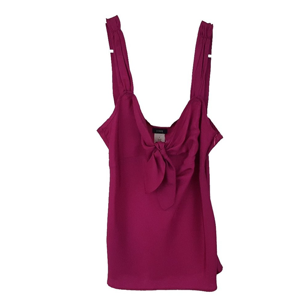 J.Crew 95688 Sleeveless Silk Side Zip Blouse Solid Purple
